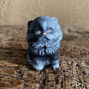 🐈‍⬛Vintage🐈‍⬛Black Persian Cat Figurine